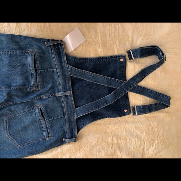 7 For All Mankind Cropped Overalls Large - Picture 13 of 15